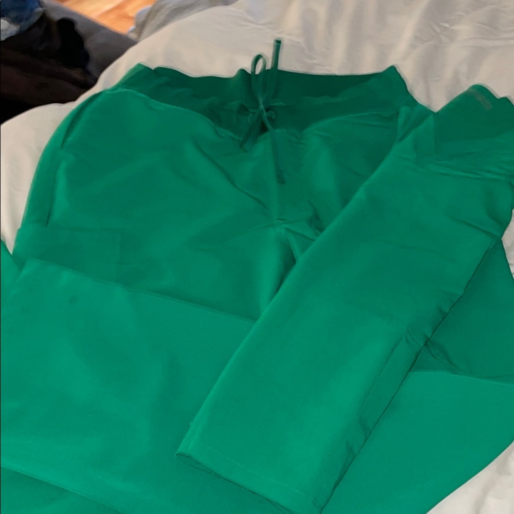 Green Straight Leg Women's Pants
